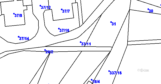 Parcela st. 37/11 v KÚ Místo, Katastrální mapa