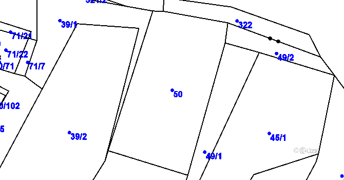 Parcela st. 50 v KÚ Místo, Katastrální mapa