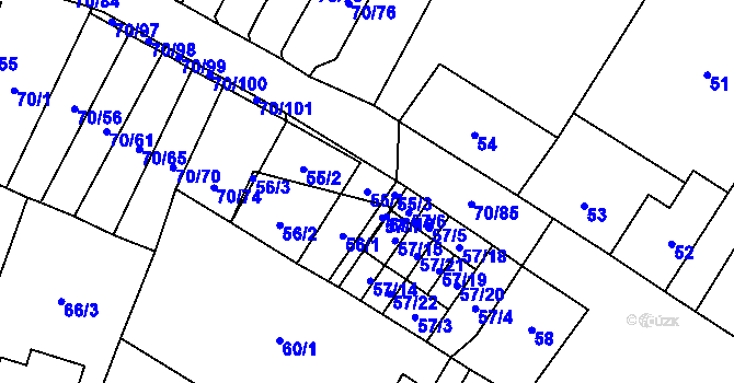 Parcela st. 55/1 v KÚ Místo, Katastrální mapa