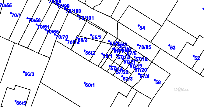 Parcela st. 56/1 v KÚ Místo, Katastrální mapa