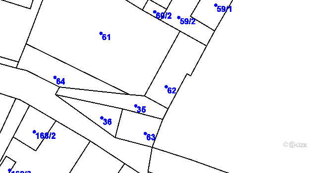 Parcela st. 62 v KÚ Místo, Katastrální mapa