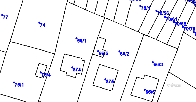 Parcela st. 66/6 v KÚ Místo, Katastrální mapa