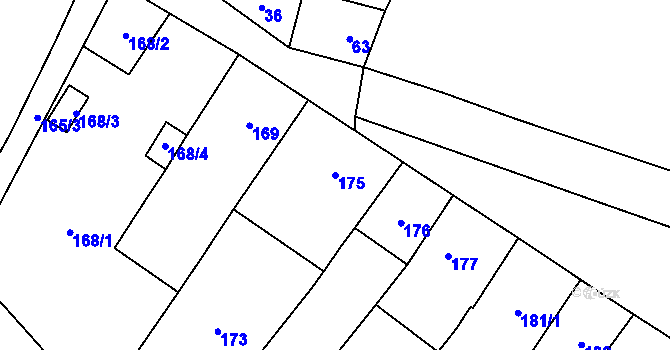 Parcela st. 175 v KÚ Místo, Katastrální mapa