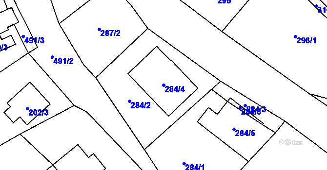 Parcela st. 284/4 v KÚ Místo, Katastrální mapa