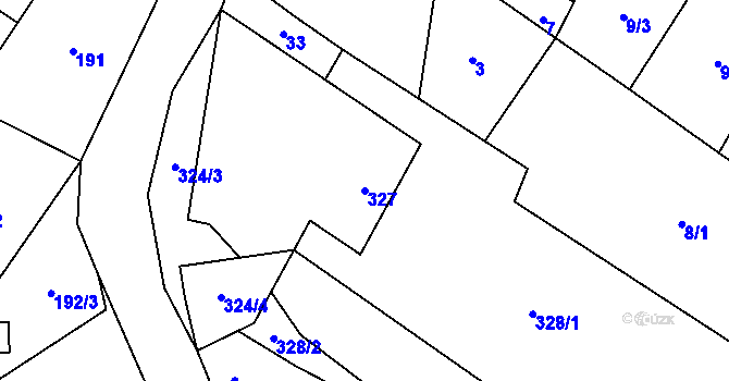 Parcela st. 327 v KÚ Místo, Katastrální mapa