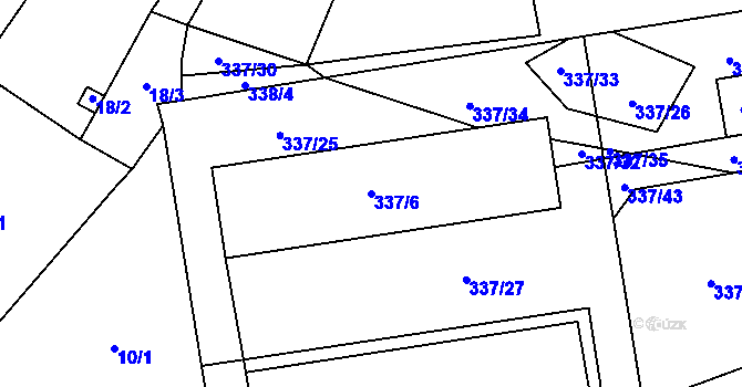 Parcela st. 337/6 v KÚ Místo, Katastrální mapa
