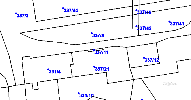 Parcela st. 337/11 v KÚ Místo, Katastrální mapa
