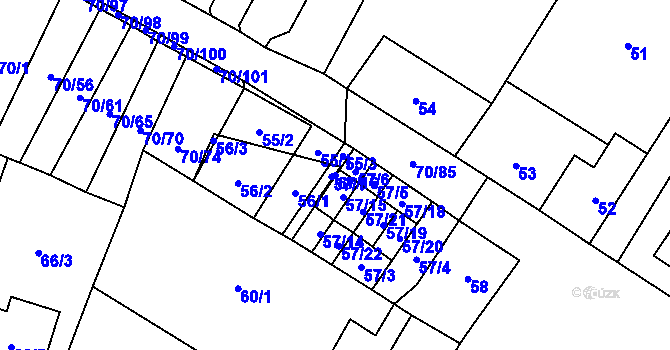 Parcela st. 57/16 v KÚ Místo, Katastrální mapa