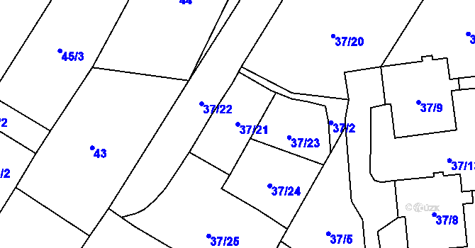 Parcela st. 37/21 v KÚ Místo, Katastrální mapa