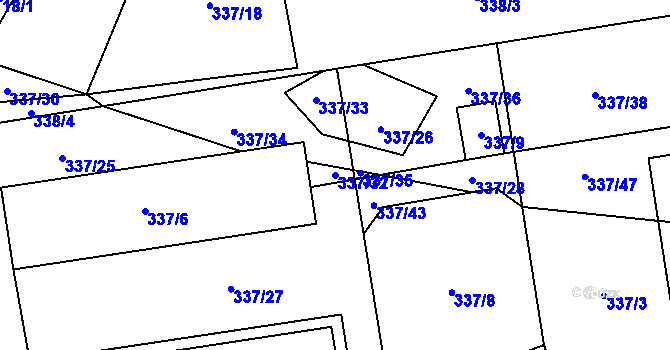 Parcela st. 337/32 v KÚ Místo, Katastrální mapa