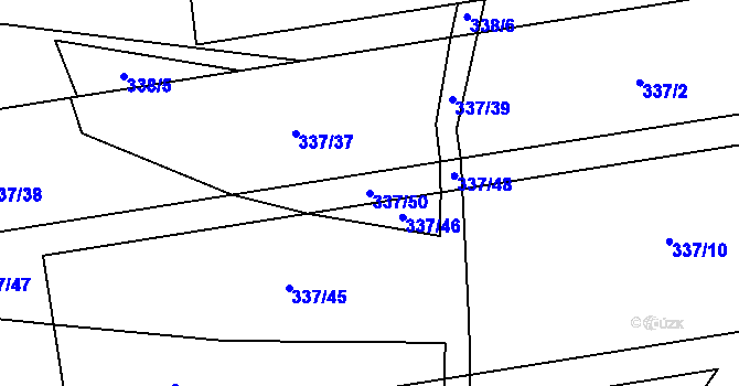 Parcela st. 337/50 v KÚ Místo, Katastrální mapa