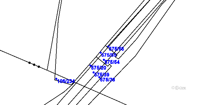 Parcela st. 575/55 v KÚ Místo, Katastrální mapa