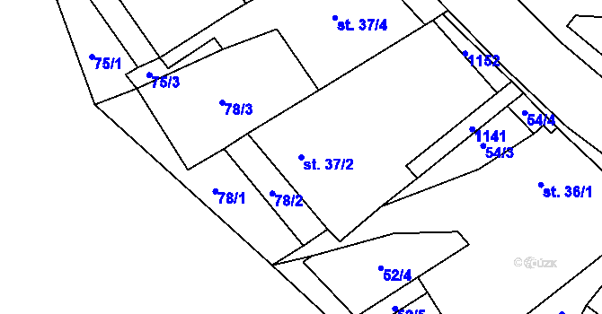 Parcela st. 37/2 v KÚ Vysoká u Chomutova, Katastrální mapa