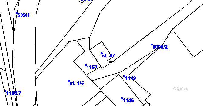 Parcela st. 47 v KÚ Vysoká u Chomutova, Katastrální mapa