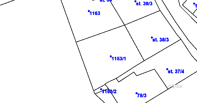 Parcela st. 75/2 v KÚ Vysoká u Chomutova, Katastrální mapa