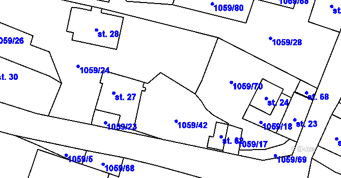 Parcela st. 1059/46 v KÚ Vysoká u Chomutova, Katastrální mapa