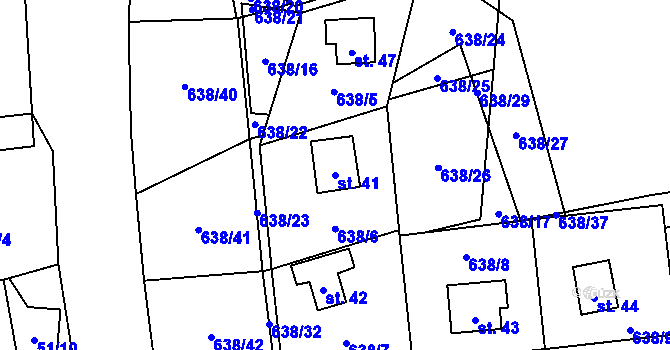 Parcela st. 41 v KÚ Vysoká Jedle, Katastrální mapa