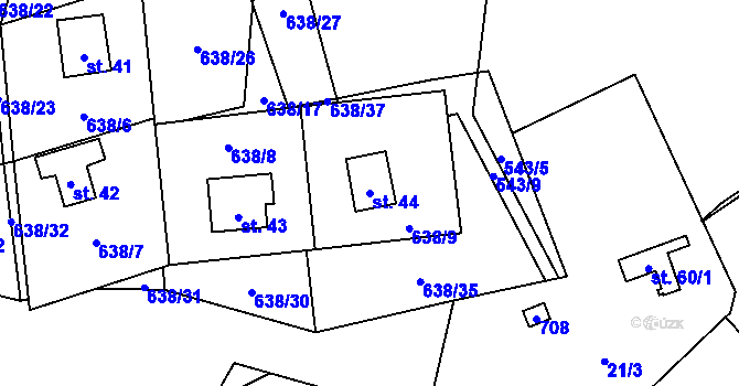 Parcela st. 44 v KÚ Vysoká Jedle, Katastrální mapa