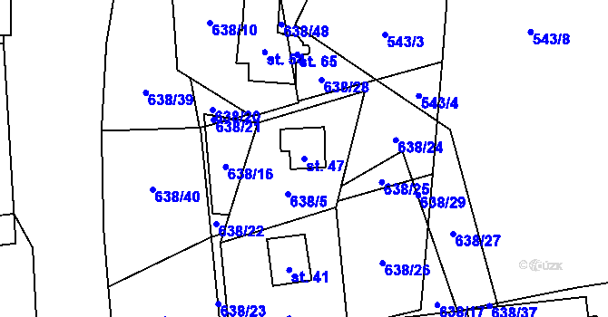 Parcela st. 47 v KÚ Vysoká Jedle, Katastrální mapa