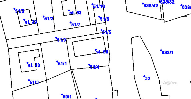 Parcela st. 55 v KÚ Vysoká Jedle, Katastrální mapa