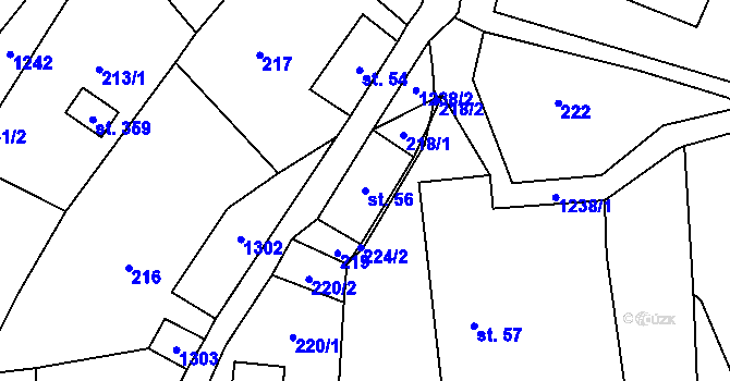 Parcela st. 56 v KÚ Mistrovice nad Orlicí, Katastrální mapa