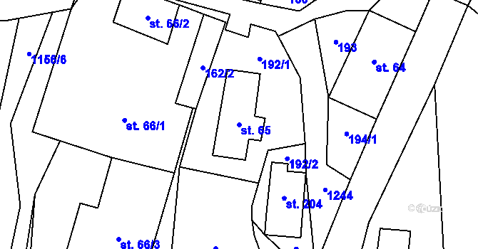 Parcela st. 65 v KÚ Mistrovice nad Orlicí, Katastrální mapa
