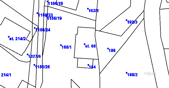 Parcela st. 68 v KÚ Mistrovice nad Orlicí, Katastrální mapa