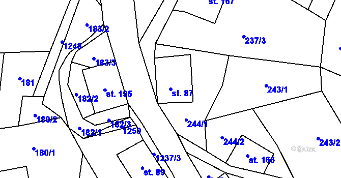Parcela st. 87 v KÚ Mistrovice nad Orlicí, Katastrální mapa