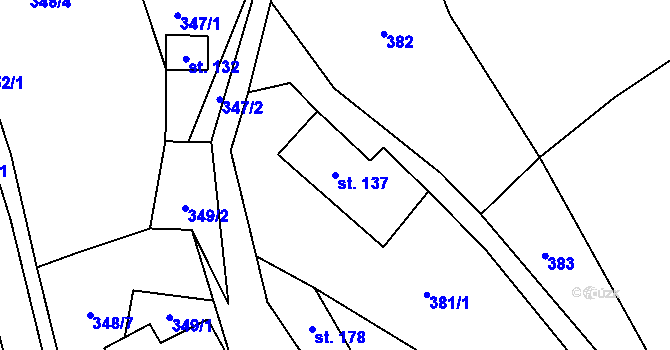 Parcela st. 137 v KÚ Mistrovice nad Orlicí, Katastrální mapa