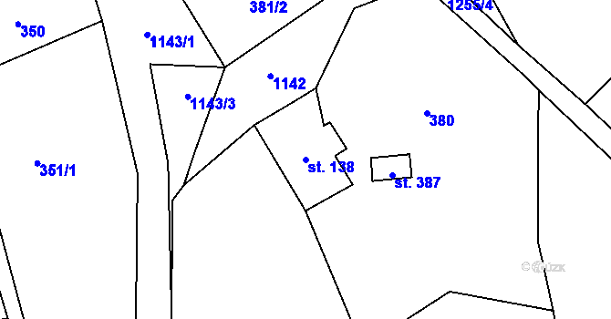 Parcela st. 138 v KÚ Mistrovice nad Orlicí, Katastrální mapa