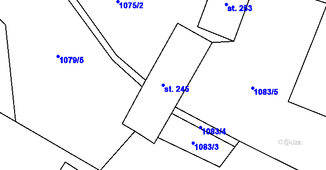Parcela st. 245 v KÚ Mistrovice nad Orlicí, Katastrální mapa