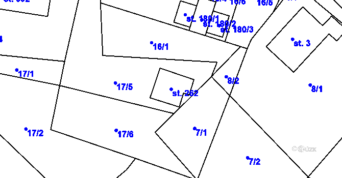 Parcela st. 262 v KÚ Mistrovice nad Orlicí, Katastrální mapa