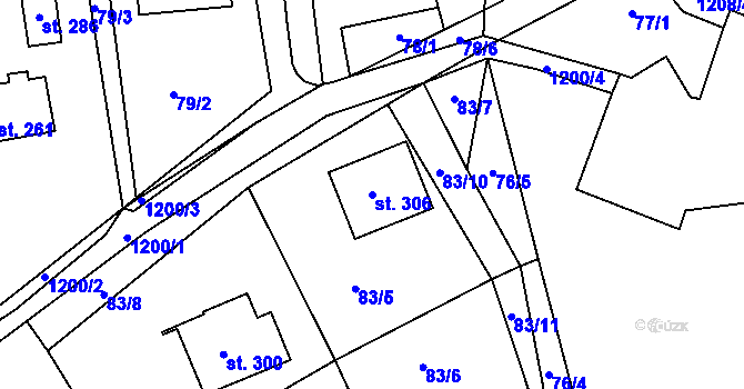 Parcela st. 306 v KÚ Mistrovice nad Orlicí, Katastrální mapa