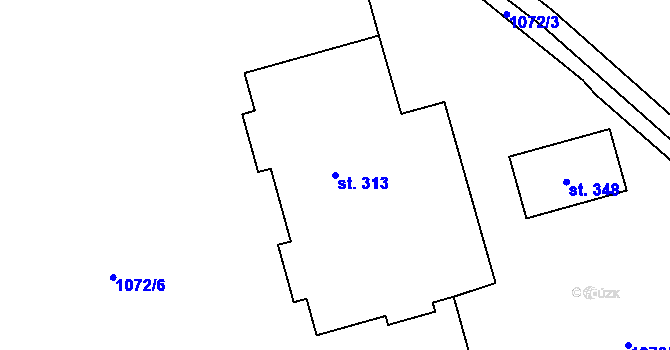 Parcela st. 313 v KÚ Mistrovice nad Orlicí, Katastrální mapa