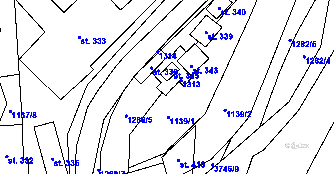 Parcela st. 347 v KÚ Mistrovice nad Orlicí, Katastrální mapa