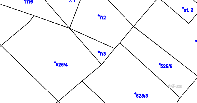 Parcela st. 7/3 v KÚ Mistrovice nad Orlicí, Katastrální mapa