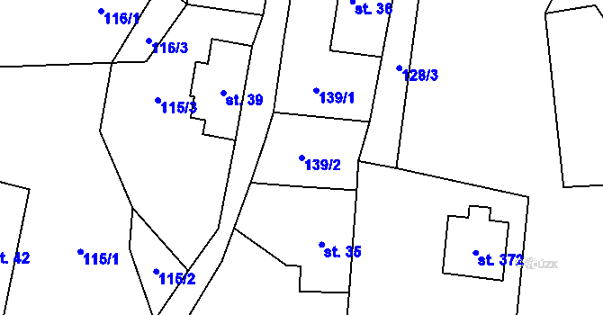 Parcela st. 139/2 v KÚ Mistrovice nad Orlicí, Katastrální mapa