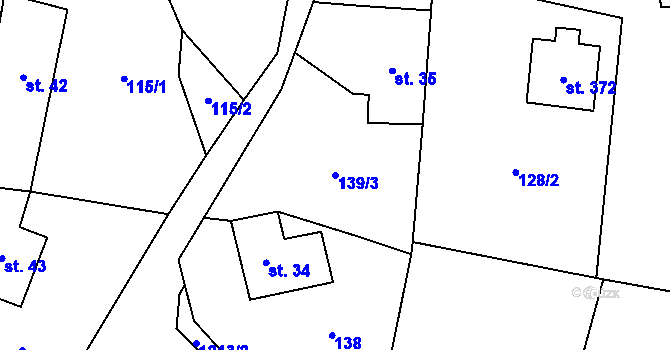 Parcela st. 139/3 v KÚ Mistrovice nad Orlicí, Katastrální mapa