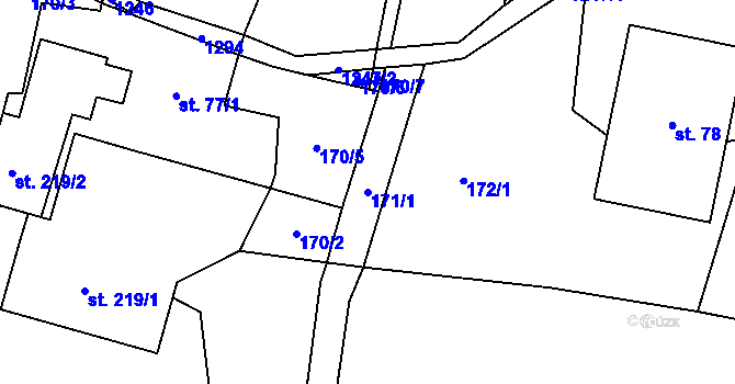 Parcela st. 171/1 v KÚ Mistrovice nad Orlicí, Katastrální mapa