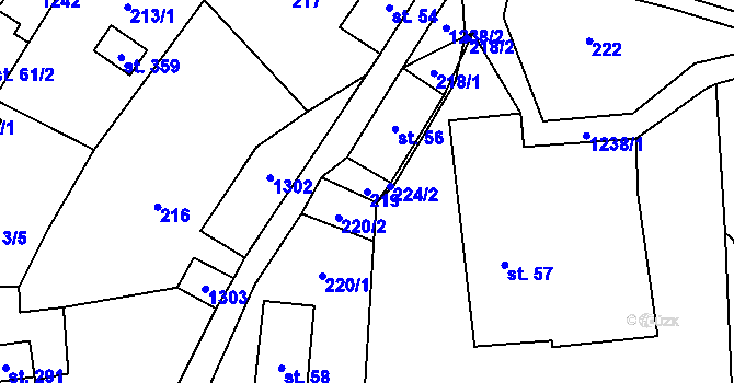 Parcela st. 219 v KÚ Mistrovice nad Orlicí, Katastrální mapa