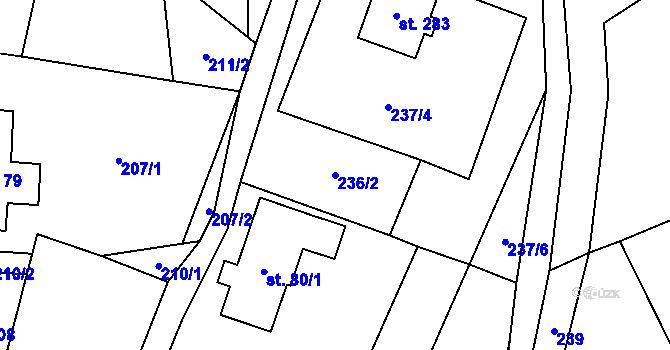 Parcela st. 236/2 v KÚ Mistrovice nad Orlicí, Katastrální mapa