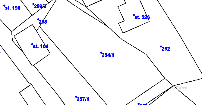 Parcela st. 254/1 v KÚ Mistrovice nad Orlicí, Katastrální mapa