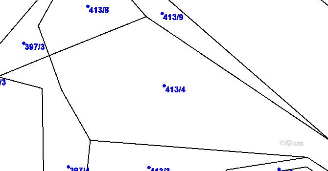 Parcela st. 413/4 v KÚ Mistrovice nad Orlicí, Katastrální mapa