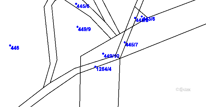 Parcela st. 449/10 v KÚ Mistrovice nad Orlicí, Katastrální mapa