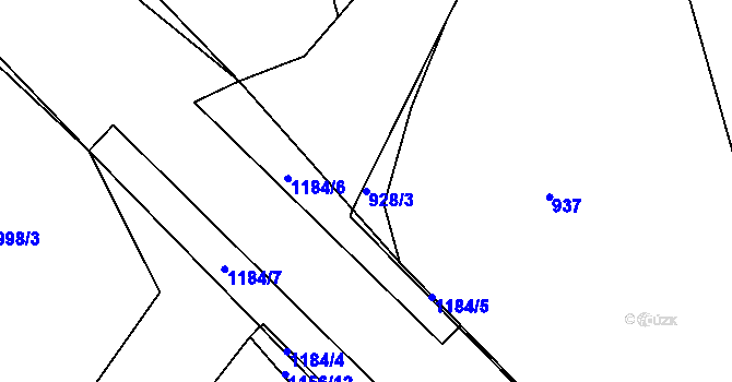 Parcela st. 928/3 v KÚ Mistrovice nad Orlicí, Katastrální mapa