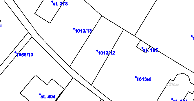 Parcela st. 1013/12 v KÚ Mistrovice nad Orlicí, Katastrální mapa