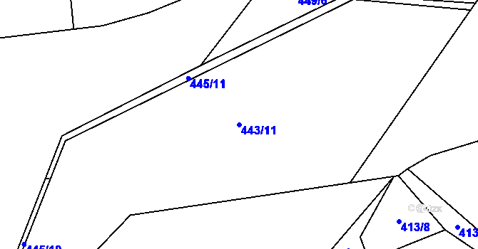 Parcela st. 443/11 v KÚ Mistrovice nad Orlicí, Katastrální mapa