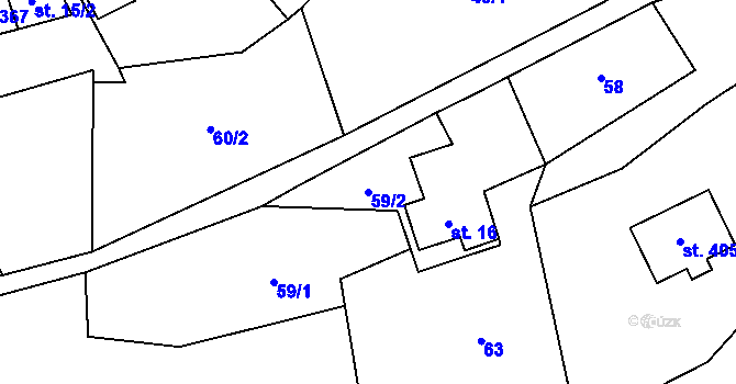 Parcela st. 59/2 v KÚ Mistrovice nad Orlicí, Katastrální mapa