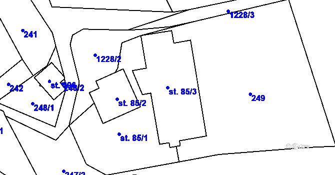 Parcela st. 85/3 v KÚ Mistrovice nad Orlicí, Katastrální mapa