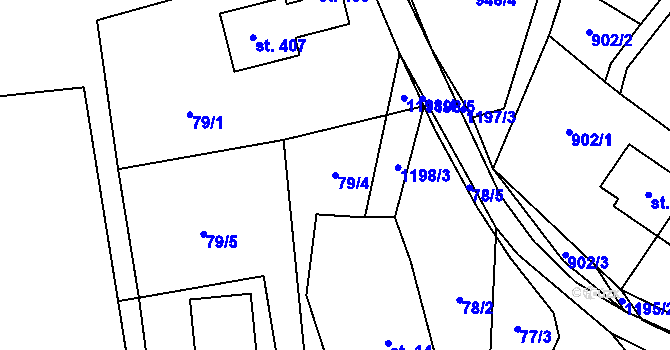 Parcela st. 79/4 v KÚ Mistrovice nad Orlicí, Katastrální mapa
